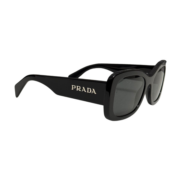 PRADA Black Oversized Oval Sunglasses w Dark Grey Lens PR A08S 1AB5S0 56 - 20 - Picture 5 of 9